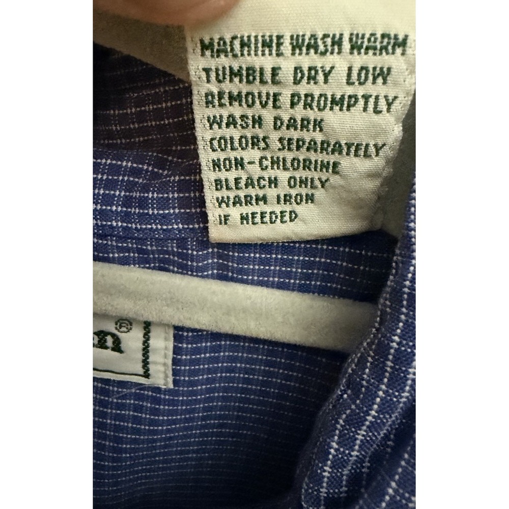 Vintage LL Bean Womens 12 Blue Checked Button Down Shirt Cotton Blend Cottage - Picture 2 of 8
